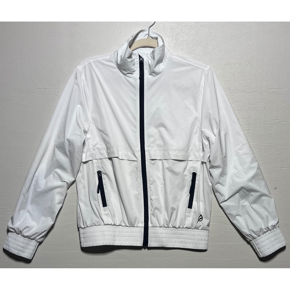 Ptula Womens White Full Zip Tiffany Jacket Medium Activewear